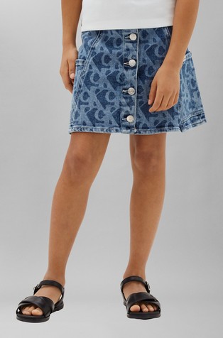 Monogram Denim Skirt