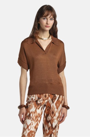 Polo-collar pullover