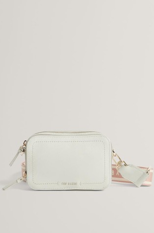 Usnjena torbica za čez ramo z logo naramnico