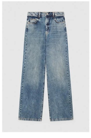 Flared jeans hlače z visokim pasom