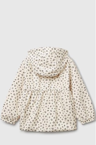 BENETTON Lahka vzorčasta jakna s kapuco Bela - Creamy White 2