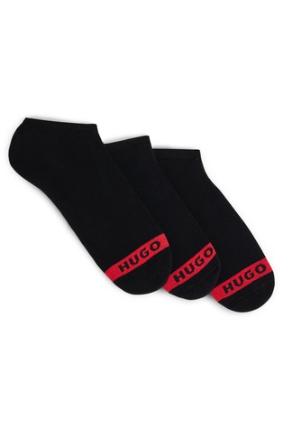 Three-pack of invisible socks with logos