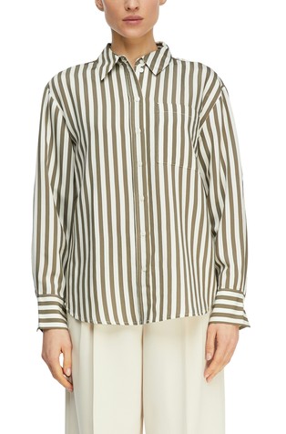 Relaxed fit črtasta srajca iz viskozne mešanice