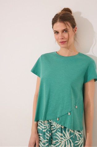 Cotton T-shirt with shells
