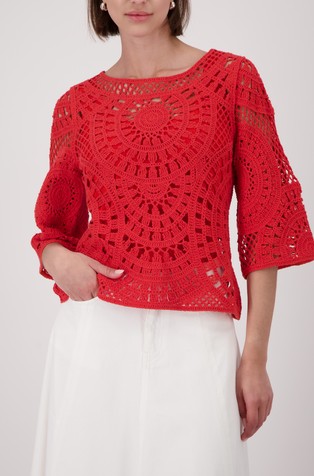 Knitted sweater with cornelli pattern