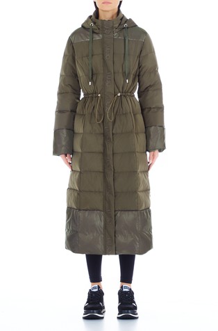 Long quilted down jacket