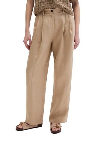 Pleated relaxed trousers in TENCEL™ Lyocell-linen blend
