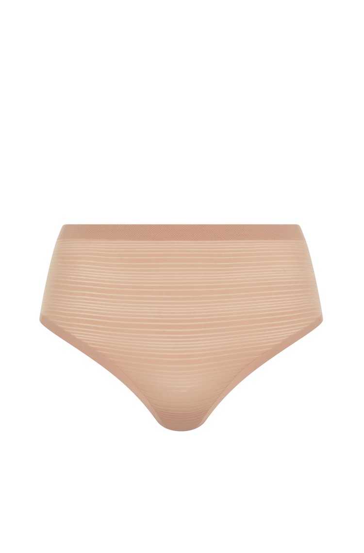 CHANTELLE SoftStretch Stripes High Waist Thong Beige 