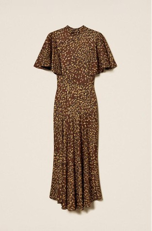 Satin animal print dress