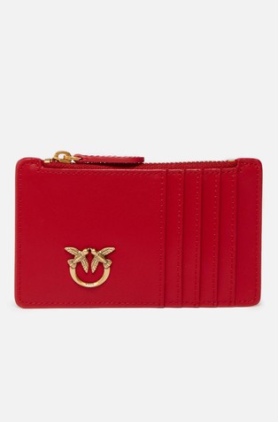 Zipped card holder in leather