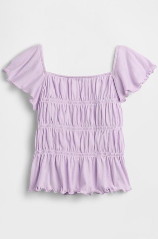 Prešita majica z nabranimi rokavi za malčice