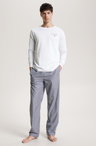 TOMMY HILFIGER Original logo majica z dolgimi rokavi Bela - White 4