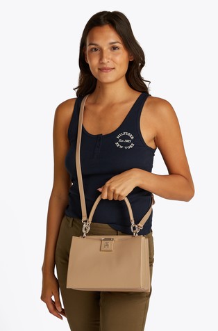 TOMMY HILFIGER Pebble Grain Crossbody Tote Bag Beige 5