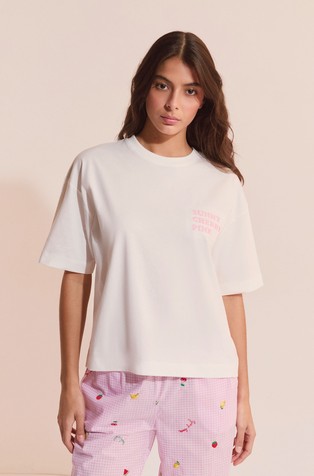 Sunny bombažen zgornji del pižame s kratkimi rokavi