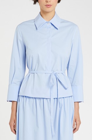 Stretch cotton shirt with back cut-out