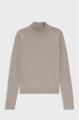 Mock-neck sweater in merino wool
