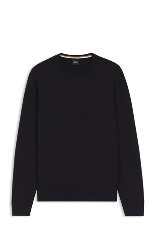 Pleten bombažen pulover z vezenim logotipom