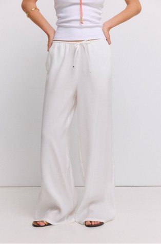 Wide leg modal-blend trousers