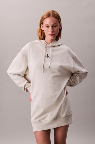 Monogram Hooded Sweatshirt Dress
