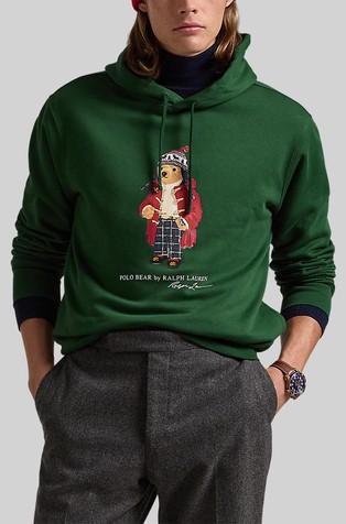 Polo Bear pulover s kapuco in flisirano notranjostjo