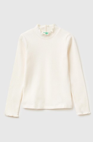 Majica s povišanim ovratnikom iz bombažne mešanice