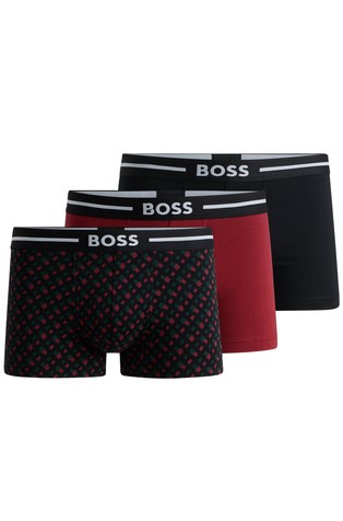 Three-pack of stretch-cotton trunks with logo waistbands
