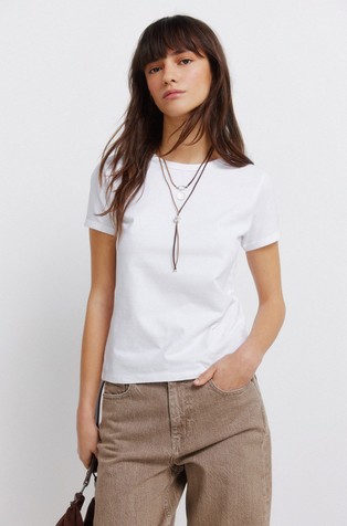 Cotton basic fitted T-shirt