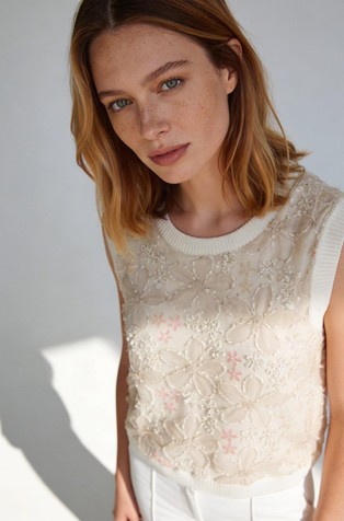 Pleten top z bleščicami