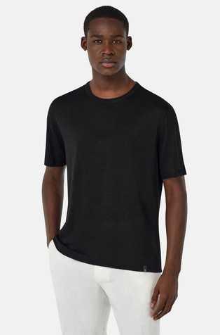T-Shirt in Stretch Linen Jersey