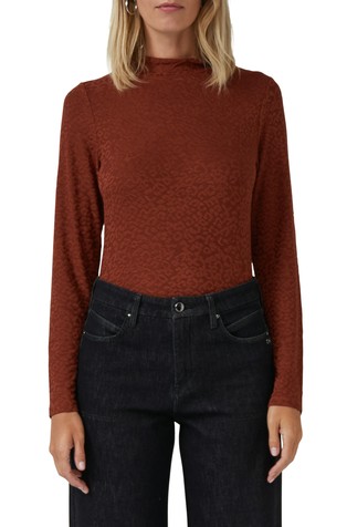 Rahlo svetleča majica z žakarskim vzorcem