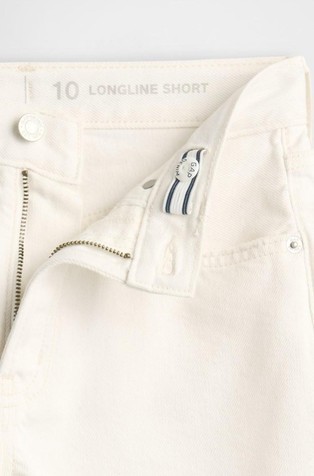 GAP Kids Mid Rise Longline Denim Shorts New Off White 5
