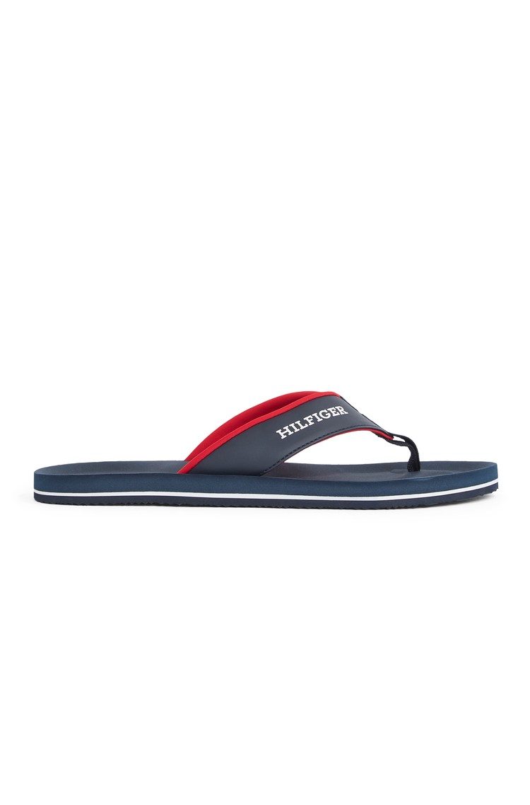 TOMMY HILFIGER Podložene japonke z logotipom Modra - Blue 