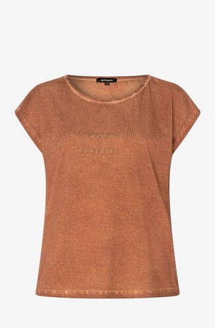 Stretch cotton T-shirt with lettering