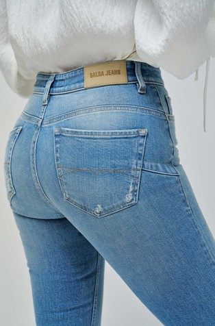 SALSA JEANS Faith push-in slim fit jeans hlače s skrajšano dolžino Modra - Blue 4