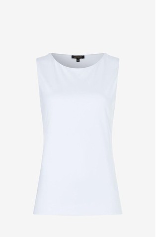 Sleeveless top in stretch cotton