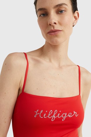 TOMMY HILFIGER Hilfiger logo one-piece swimsuit Red 3