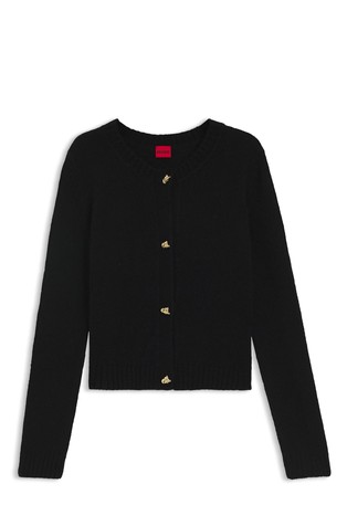 Knitted cardigan with gold-tone buttons