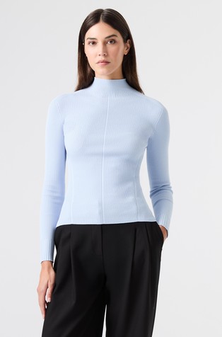 3D pleten pulover s povišanim ovratnikom