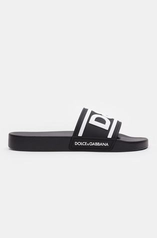 Rubber beachwear sliders with DG logo