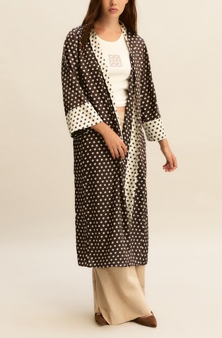 Patterned long kimono