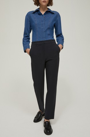 Slim fit cotton blend chino