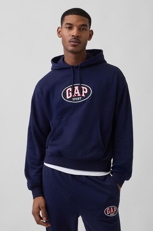 VintageSoft Terry Oversized Gap Logo Crop Hoodie