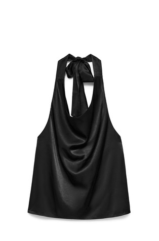 VMCHARM Satenast top s halterneck dizajnom