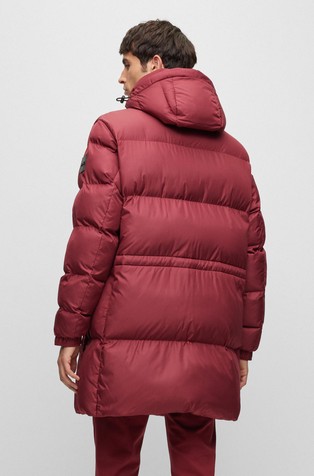 HUGO BOSS Water-repellent padded jacket with hood Red 2