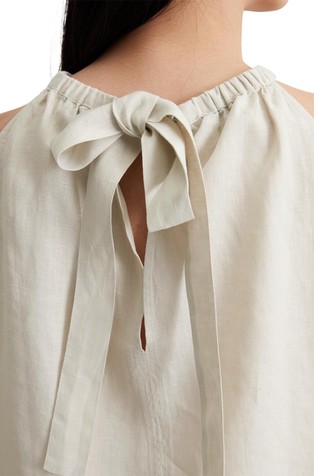 MARC O'POLO Flared linen top made of light quality Light Beige 3