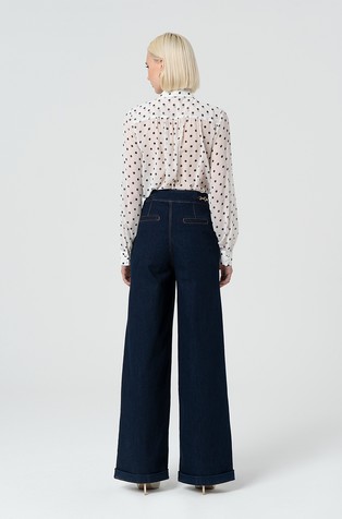 FRACOMINA High waist palazzo jeans Dark Blue 2