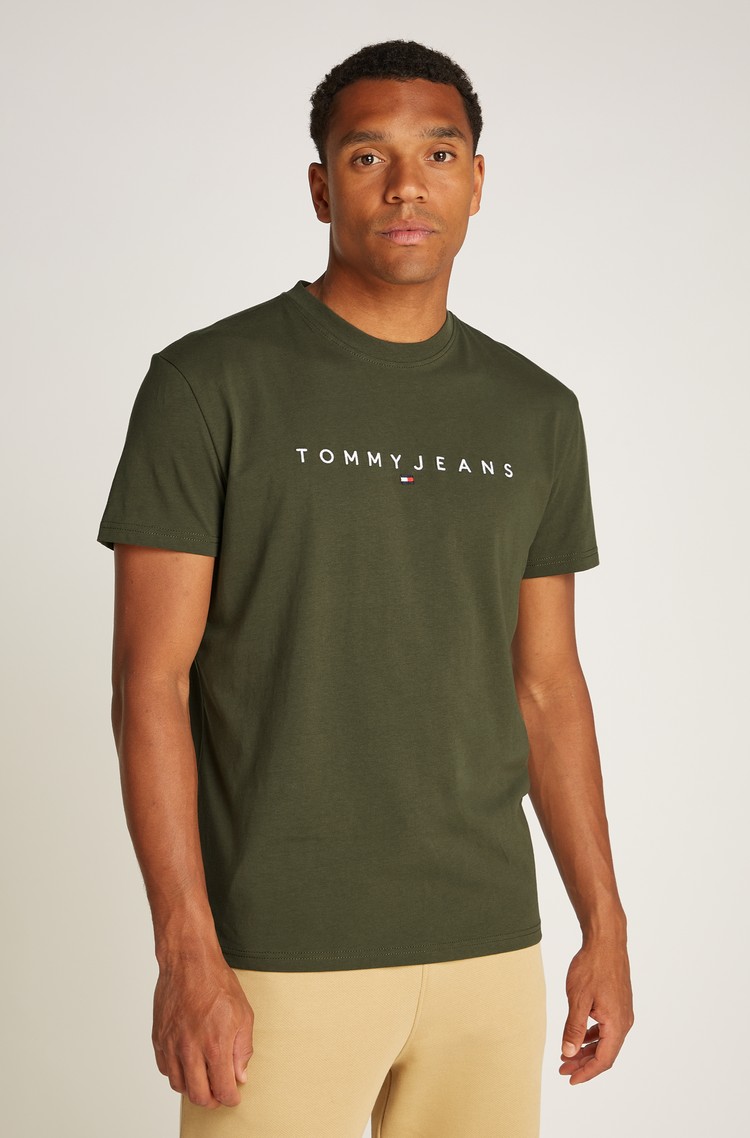 TOMMY HILFIGER Majica z vezenim logotipom Zelena - Green 