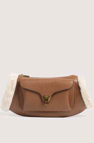 Beat Arctic usnjena torbica z umetnim krznom