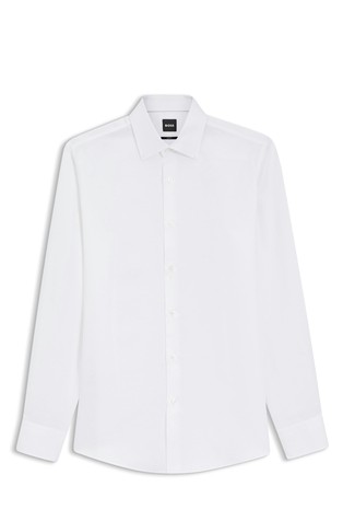 Slim-fit shirt in linen-blend twill