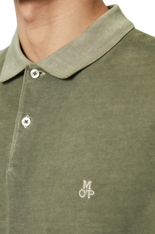 MARC O'POLO Regular fit polo majica z dolgimi rokavi iz organskega bombaža Zelena - Green 3